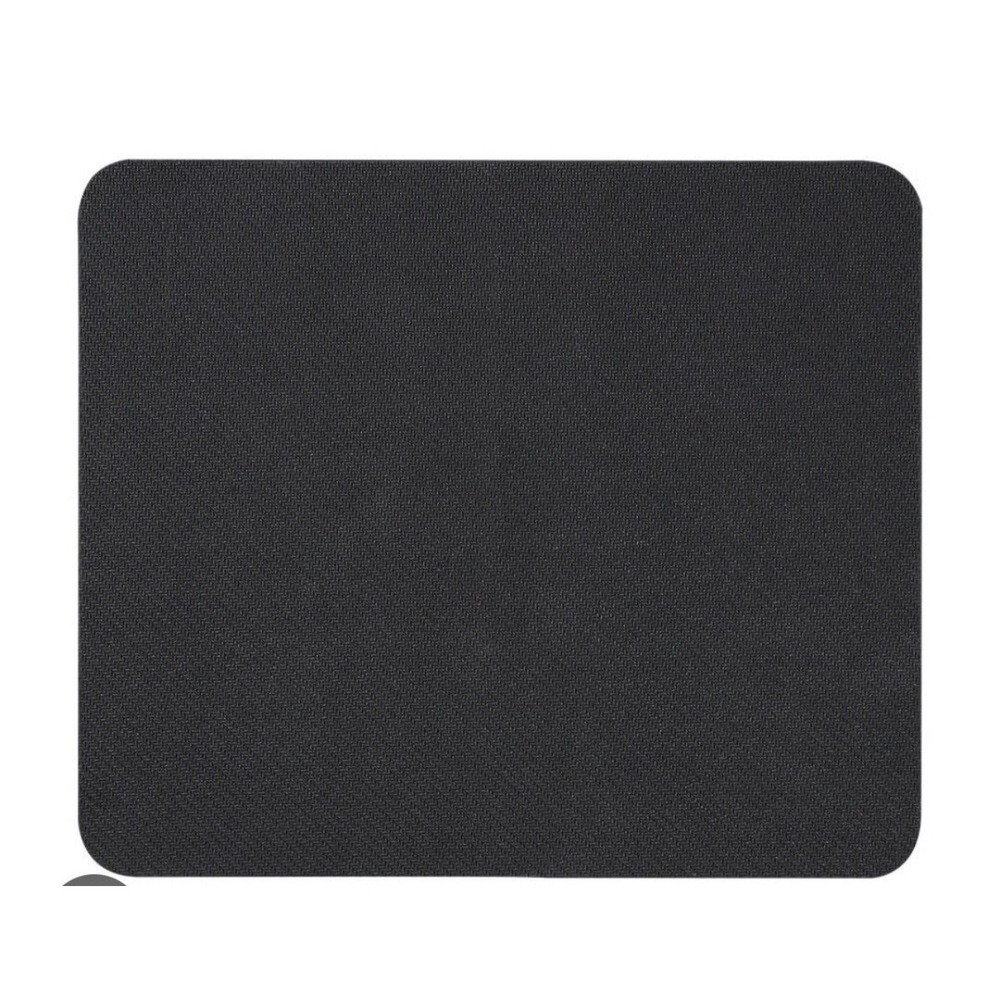 Black Mouse Pad Smooth Fabric Surface Non-Slip Rubber Base Rectangular Gaming